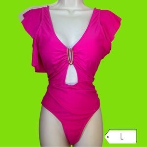 New with tags hot pink large one piece swimsuite